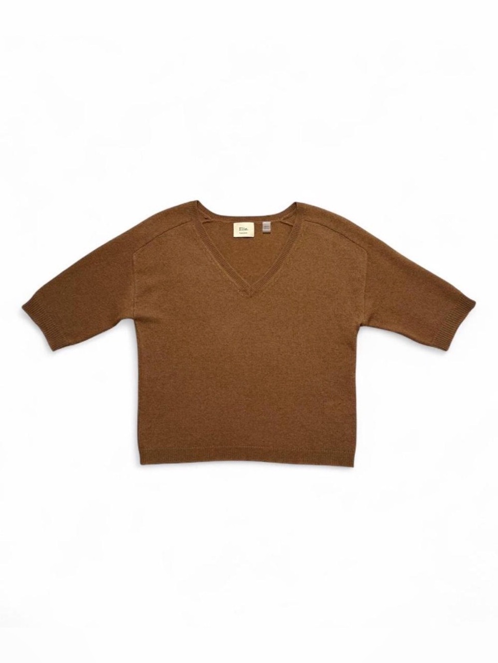 Elie Tahari 100% Cashmere Camel v-neck sweater in XS